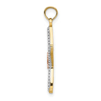 14K Two-Tone W/ White Rhodium Cut-Out Small Starfish Charm-K9537