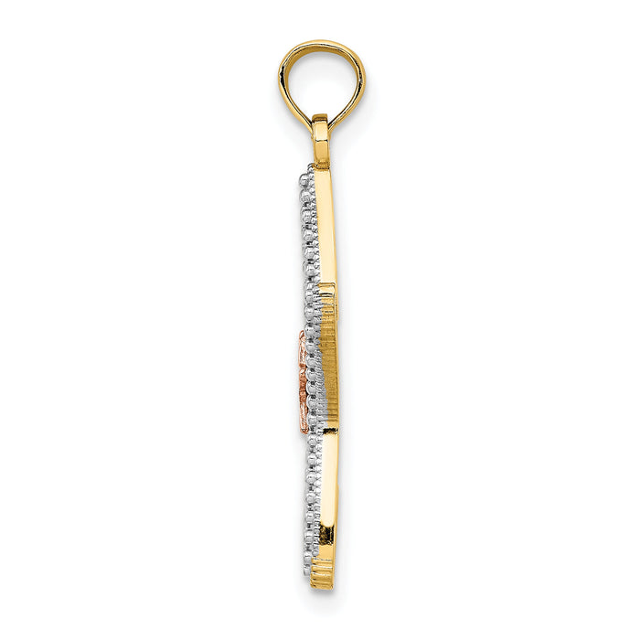 14K Two-Tone W/ White Rhodium Cut-Out Small Starfish Charm-K9537