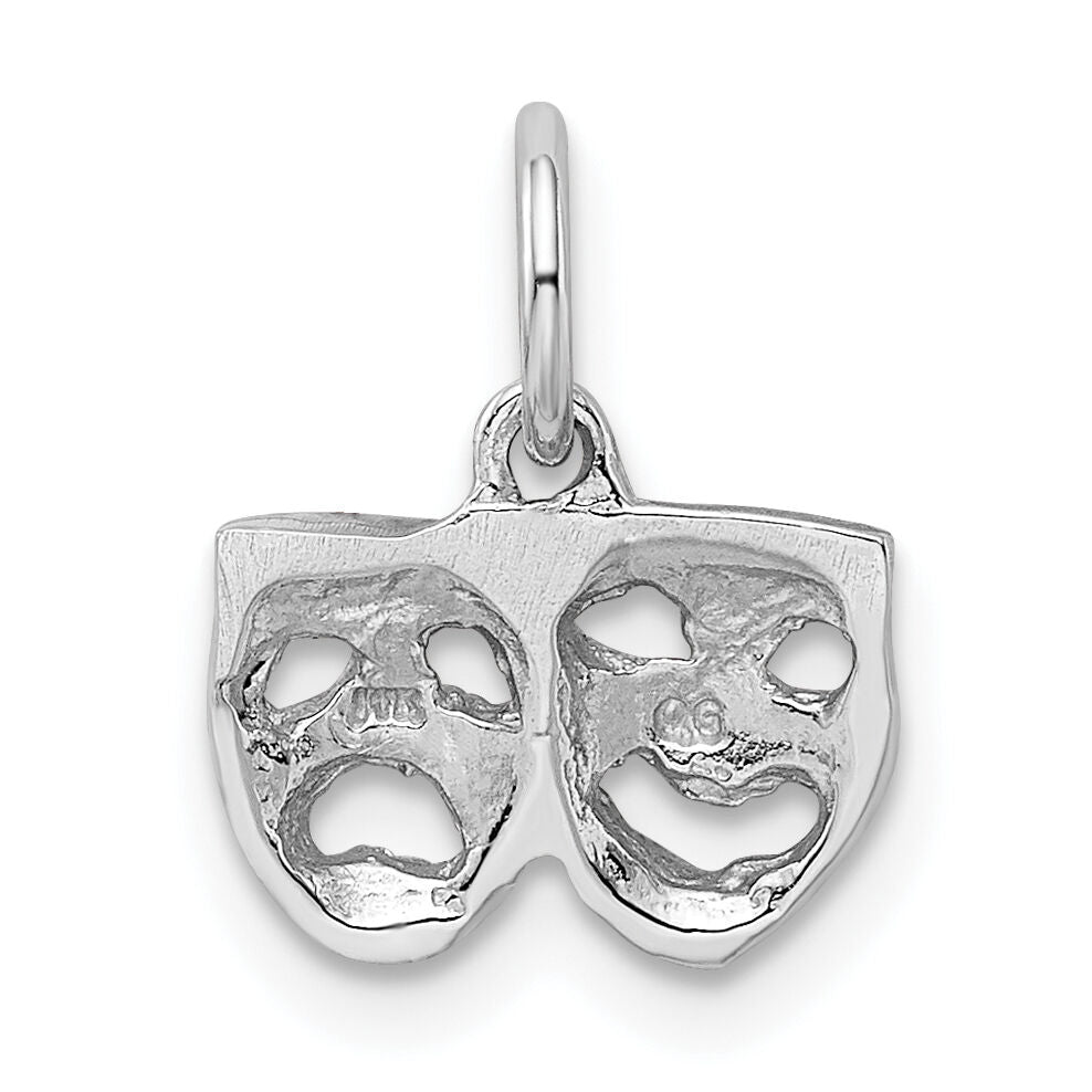 14k White Gold Solid Comedy/Tragedy Charm-K954