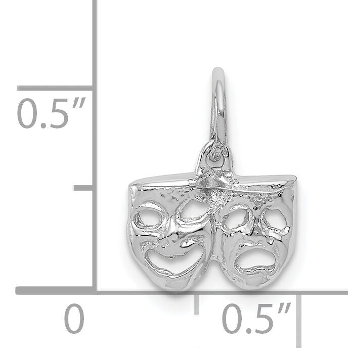 14k White Gold Solid Comedy/Tragedy Charm-K954