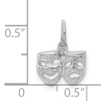 14k White Gold Solid Comedy/Tragedy Charm-K954
