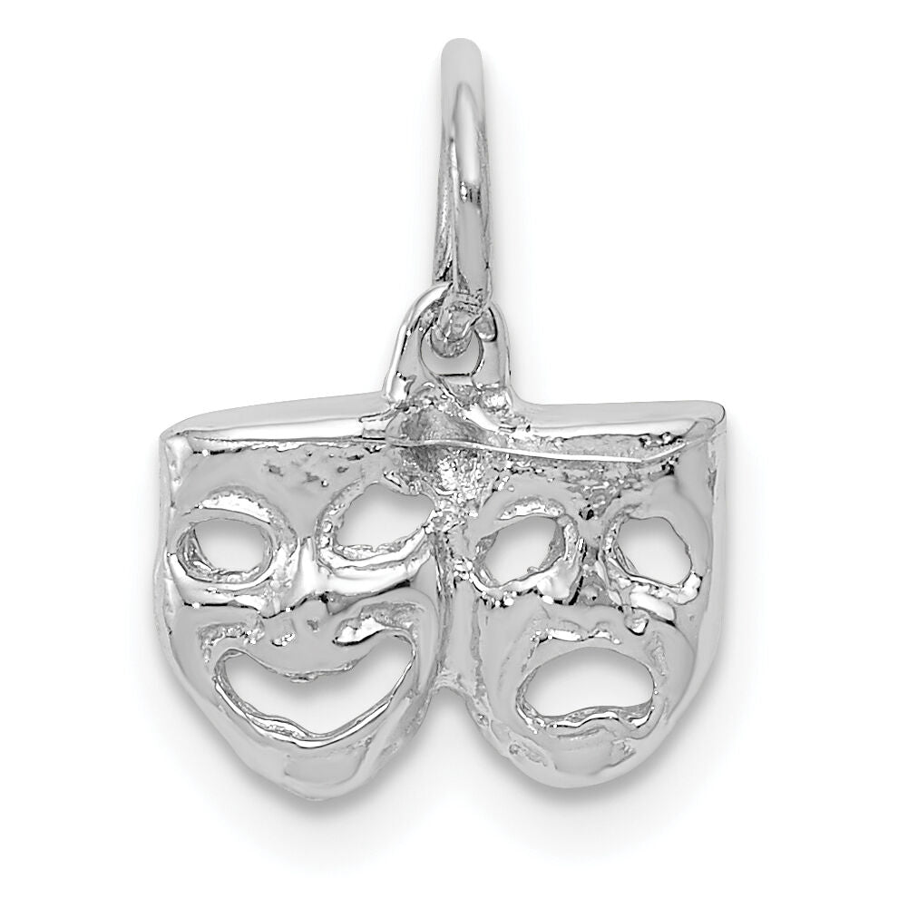 14k White Gold Solid Comedy/Tragedy Charm-K954