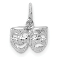 14k White Gold Solid Comedy/Tragedy Charm-K954