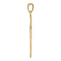 14K W/ Rhodium D/C and Cut-Out Cross Charm-K9540