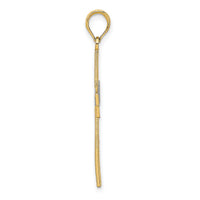 14K W/ Rhodium D/C and Cut-Out Cross Charm-K9542