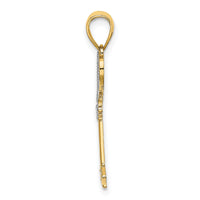 14k w/Rhodium Key w/Heart Charm-K9545