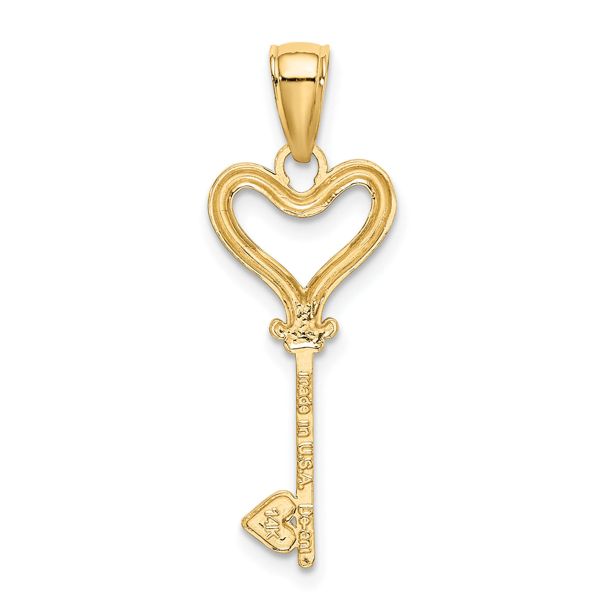 14k w/Rhodium Key w/Heart Charm-K9545