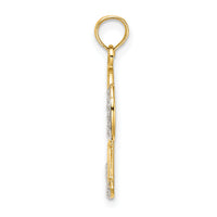 14K w/Rhodium Polished and Textured Angel W/ Faith Charm-K9548