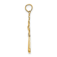 14K w/Rhodium Dress W/ Flower Charm-K9552