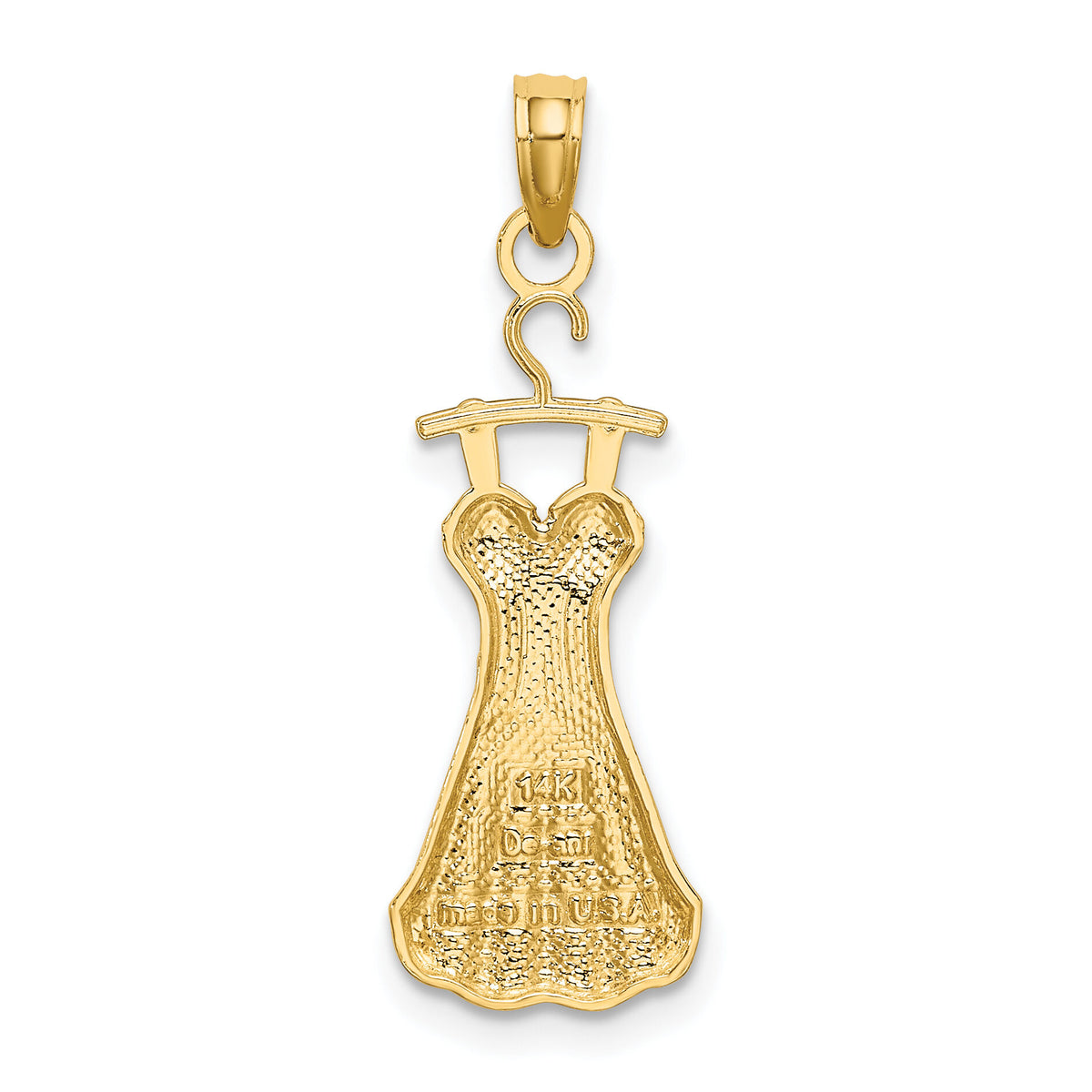 14K w/Rhodium Dress W/ Flower Charm-K9552