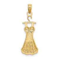 14K w/Rhodium Dress W/ Flower Charm-K9552