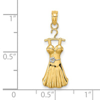 14K w/Rhodium Dress W/ Flower Charm-K9552