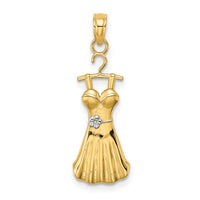 14K w/Rhodium Dress W/ Flower Charm-K9552