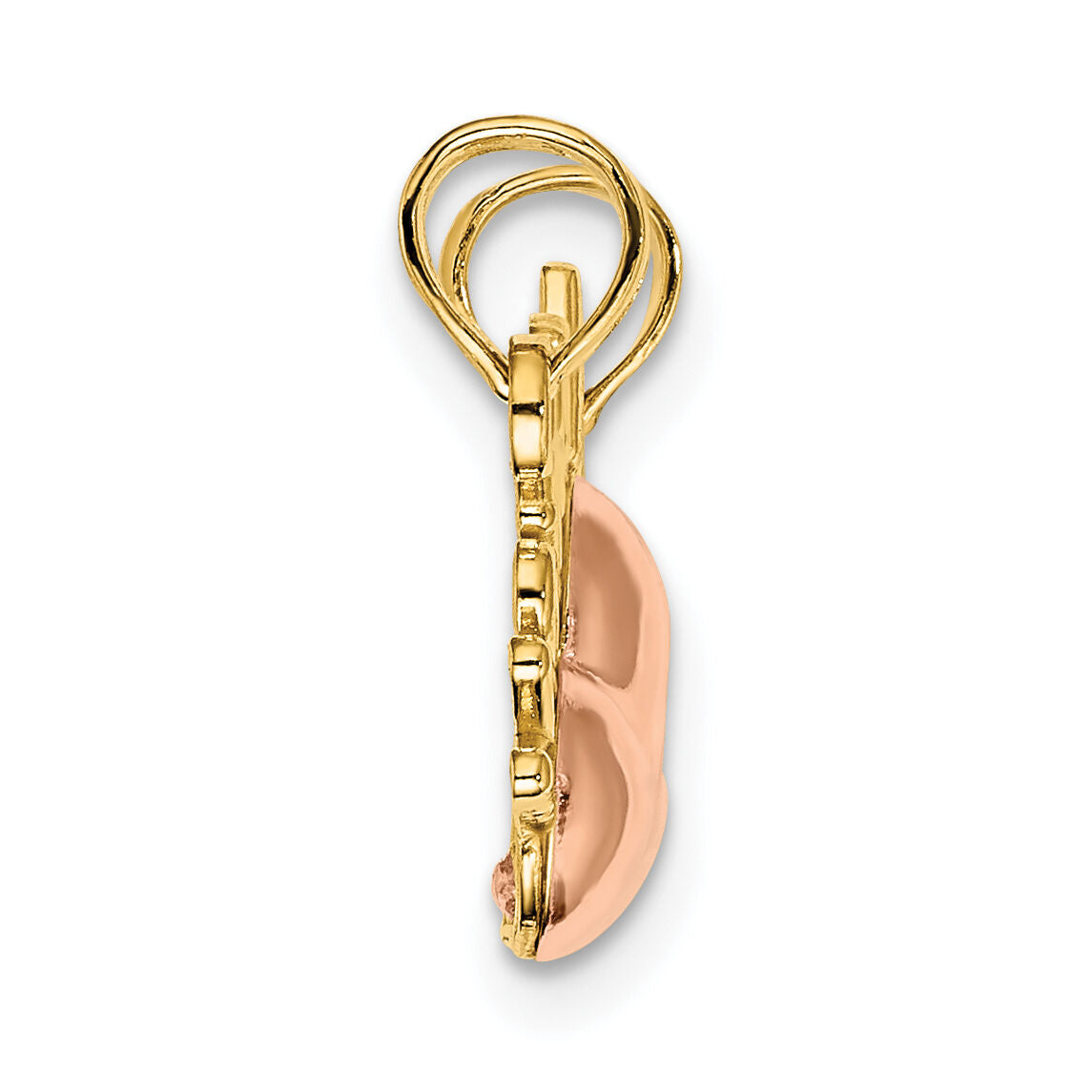 14k Two-Tone MOTHER and DAUGHTER Break-Apart Hearts Charm-K9556