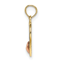 14K Two-tone w/White Rhodium Polished MOM  in Heart Pendant-K9559