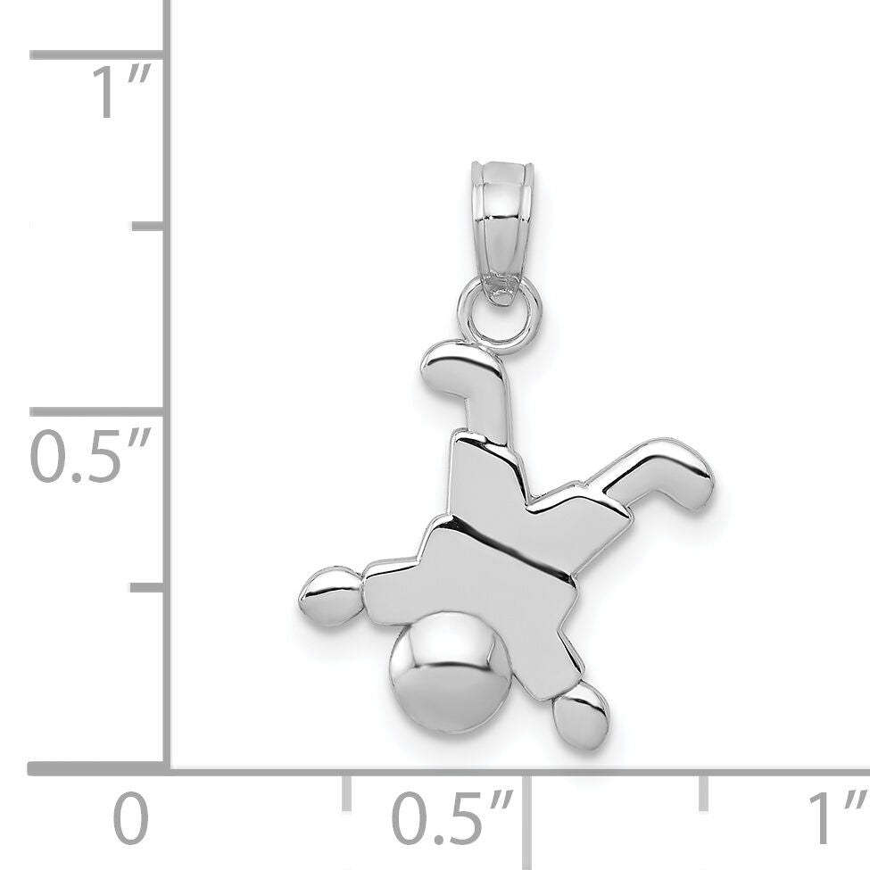 14K White Gold Little Boy Pendant-K9566W