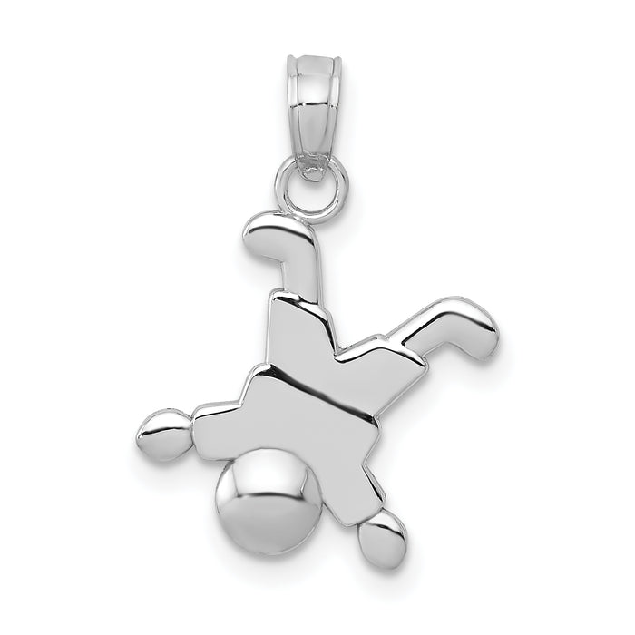 14K White Gold Little Boy Pendant-K9566W
