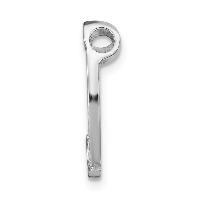 14k White  Gold Horseshoe Chain Slide Charm-K9568W
