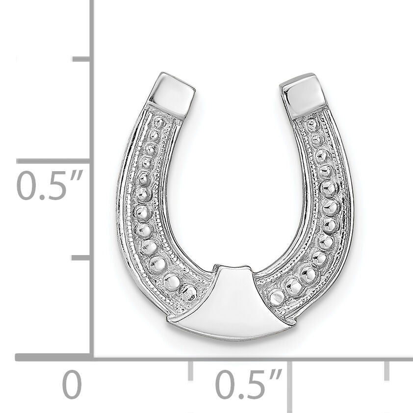 14k White  Gold Horseshoe Chain Slide Charm-K9568W