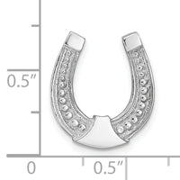 14k White  Gold Horseshoe Chain Slide Charm-K9568W