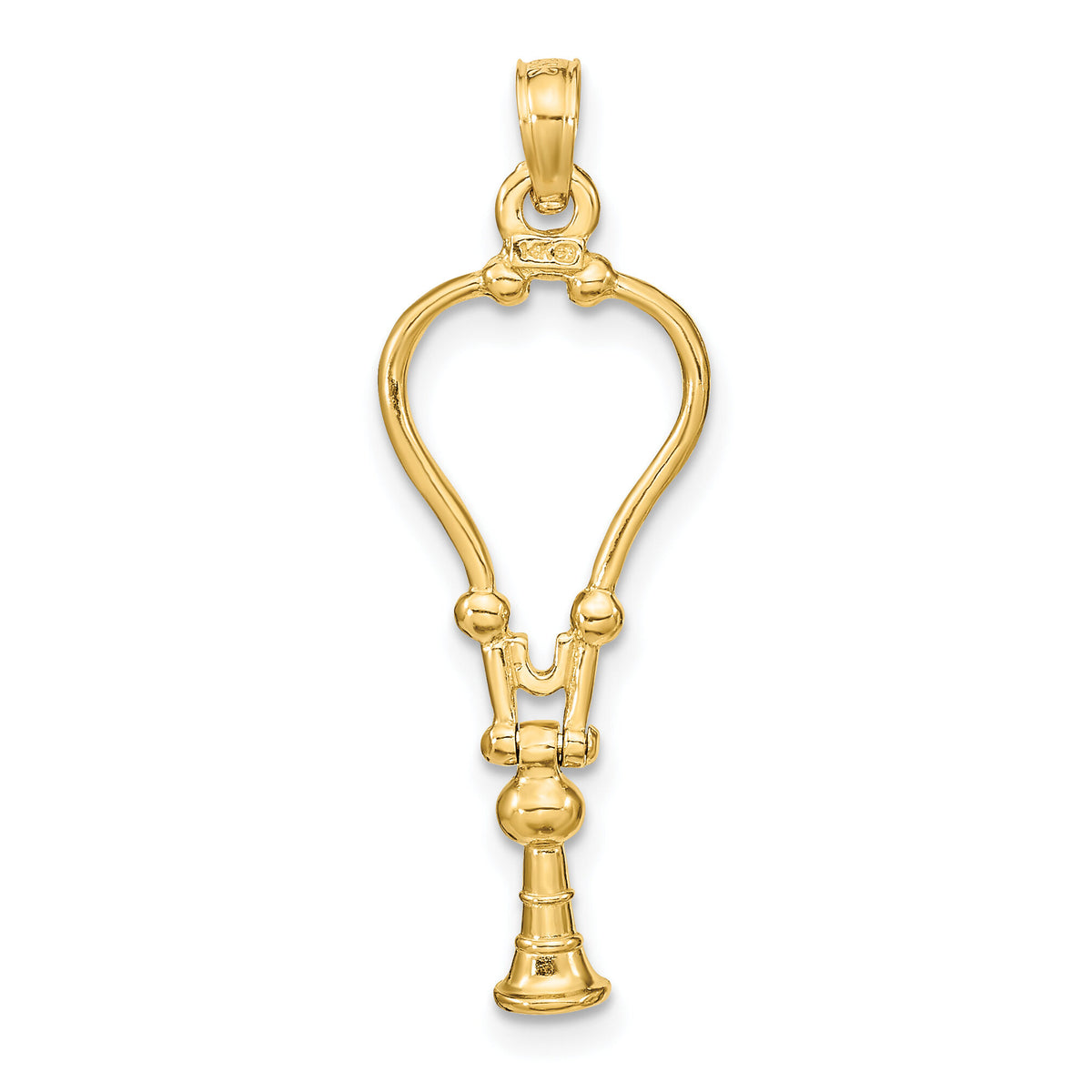 14k 3-D Stethoscope Pendant-K9569