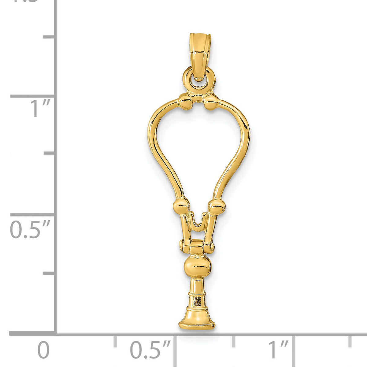 14k 3-D Stethoscope Pendant-K9569