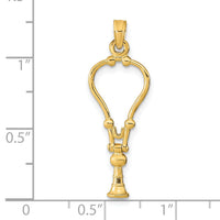 14k 3-D Stethoscope Pendant-K9569