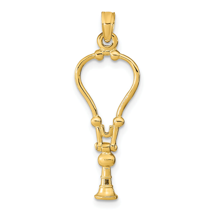 14k 3-D Stethoscope Pendant-K9569