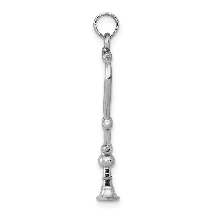 14k White Gold 3-D Stethoscope Pendant-K9569W