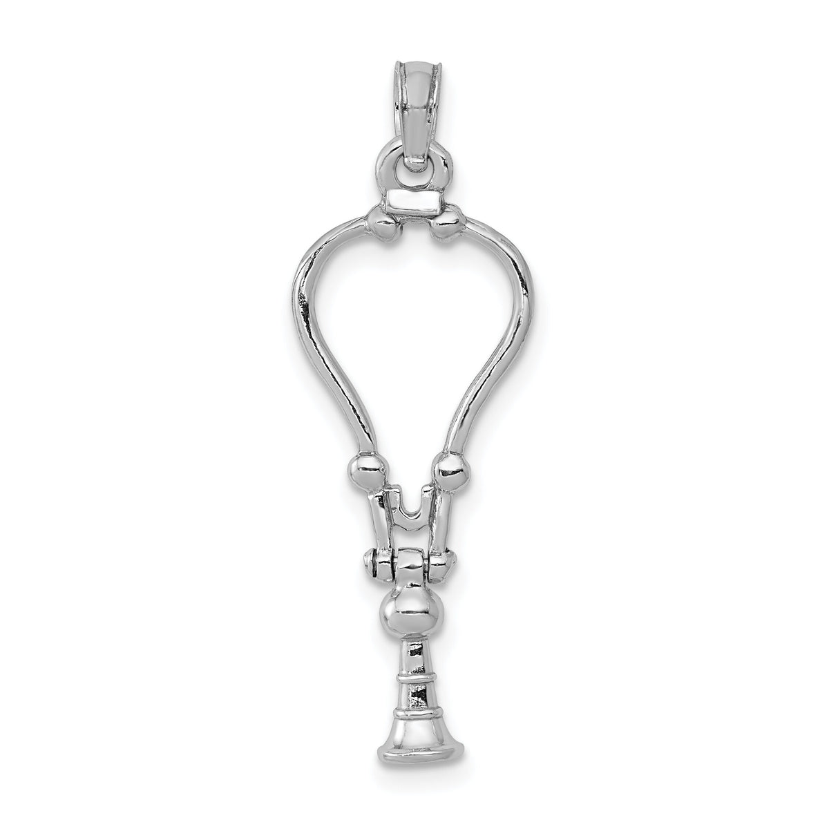 14k White Gold 3-D Stethoscope Pendant-K9569W