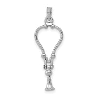 14k White Gold 3-D Stethoscope Pendant-K9569W