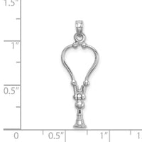 14k White Gold 3-D Stethoscope Pendant-K9569W