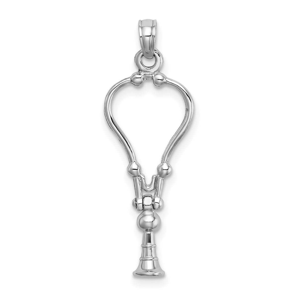 14k White Gold 3-D Stethoscope Pendant-K9569W