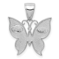 14K White Gold Butterfly Pendant-K9572W