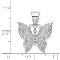 14K White Gold Butterfly Pendant-K9572W
