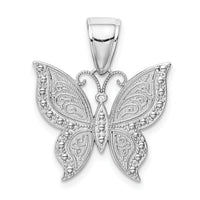 14K White Gold Butterfly Pendant-K9572W