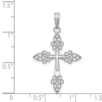 14k White Gold Filigree Cross Pendant-K9573W