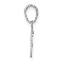 14K White Gold Textured RN Caduceus Charm-K9574W