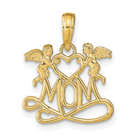 14K Polished MOM w/Heart and Angels Pendant-K9577