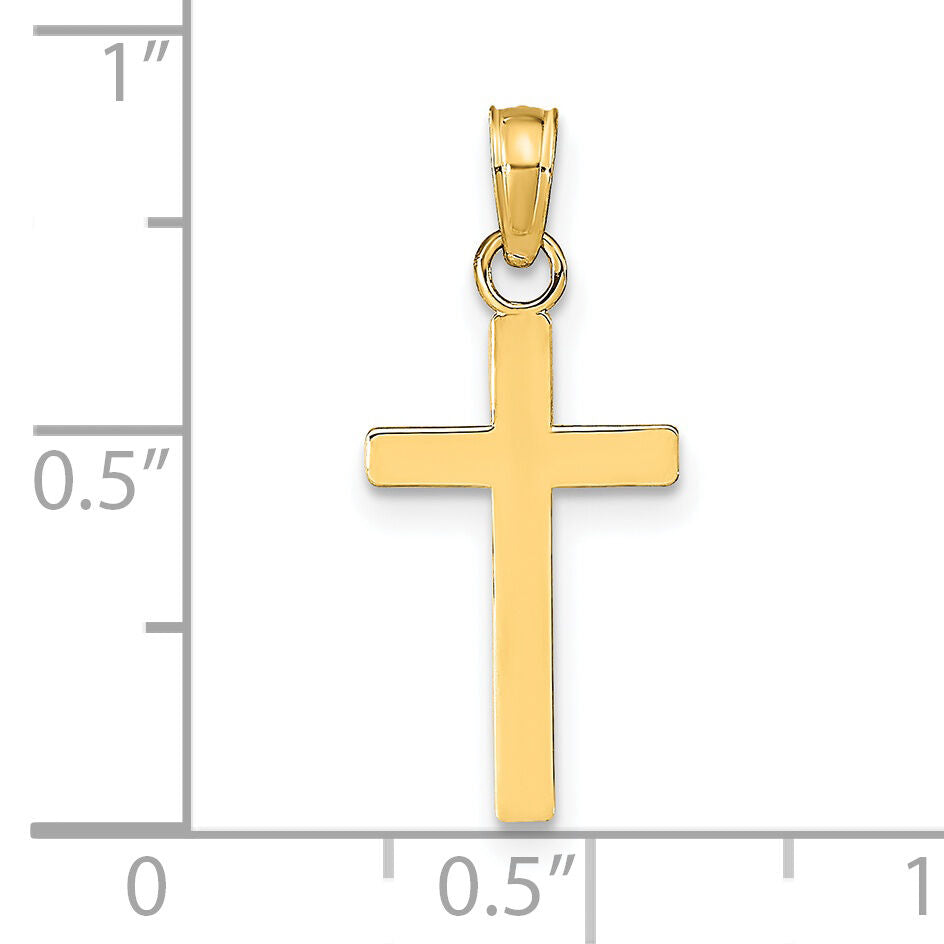 14k Polished Cross Pendant-K9578