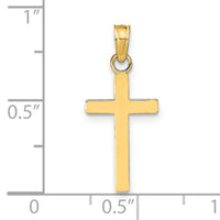 14k Polished Cross Pendant-K9578