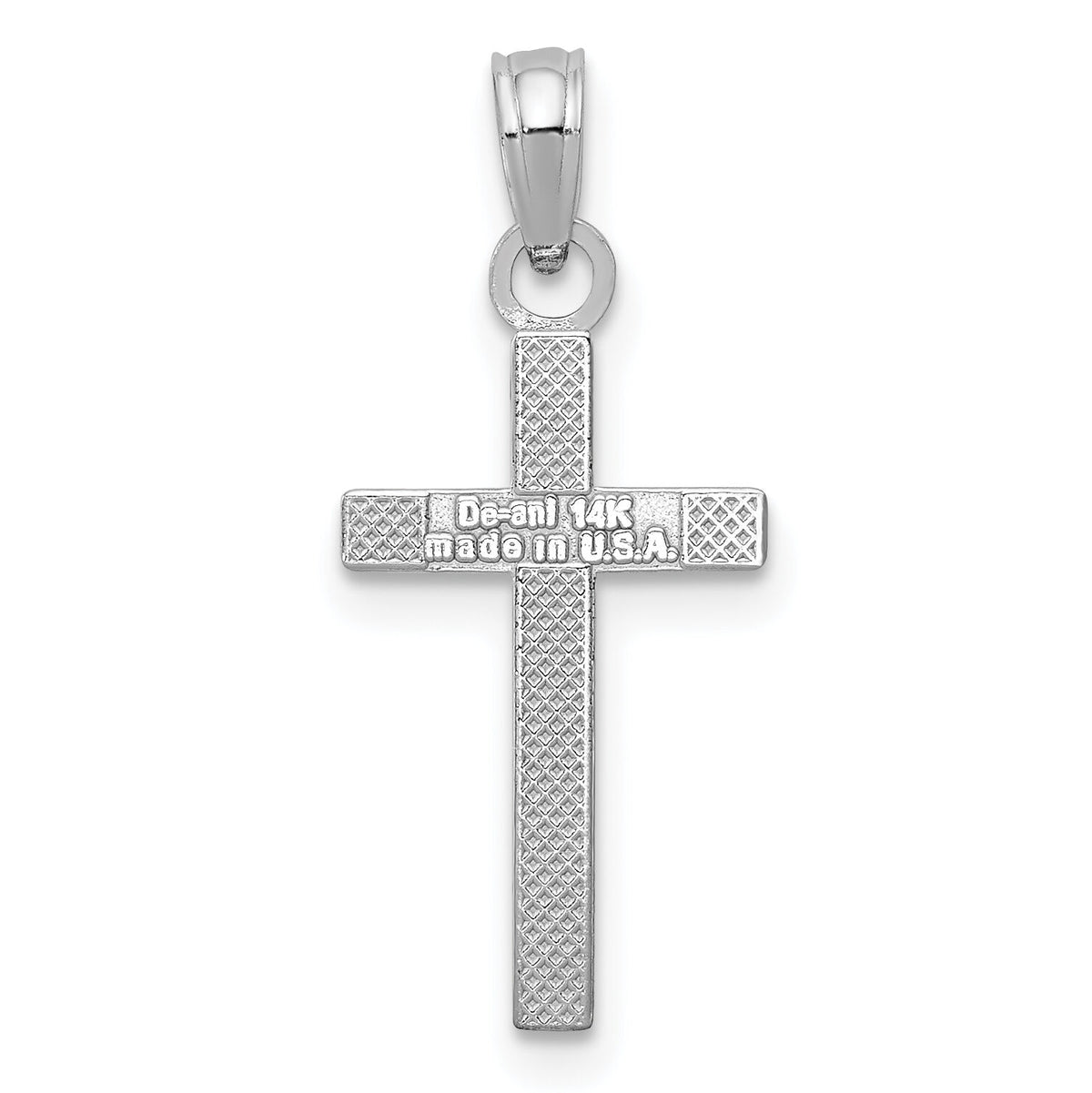14k White Gold Polished Cross Pendant-K9578W