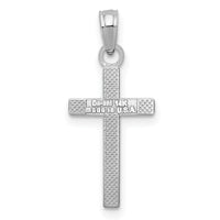 14k White Gold Polished Cross Pendant-K9578W