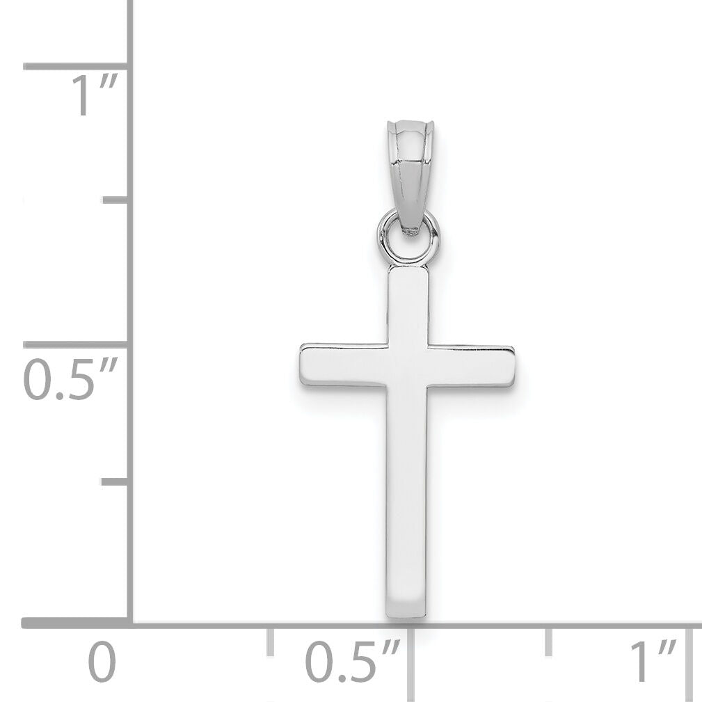 14k White Gold Polished Cross Pendant-K9578W