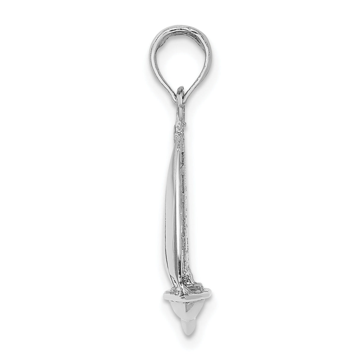 14K White Gold Polished 3-D Sailboat Charm-K9580W