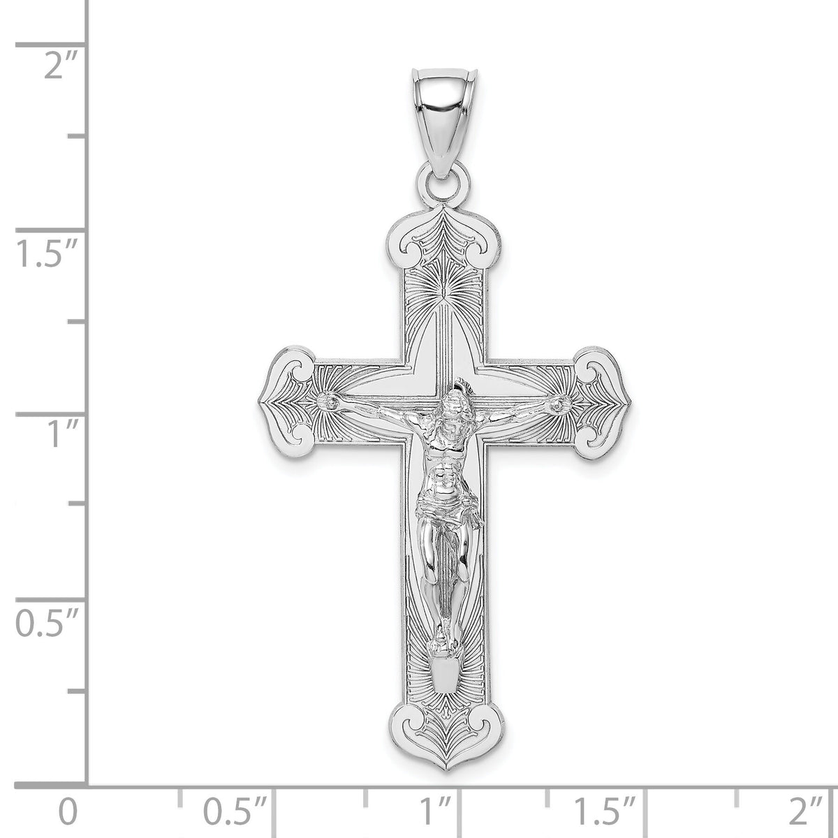 14K White Gold Crucifix Charm-K9584W