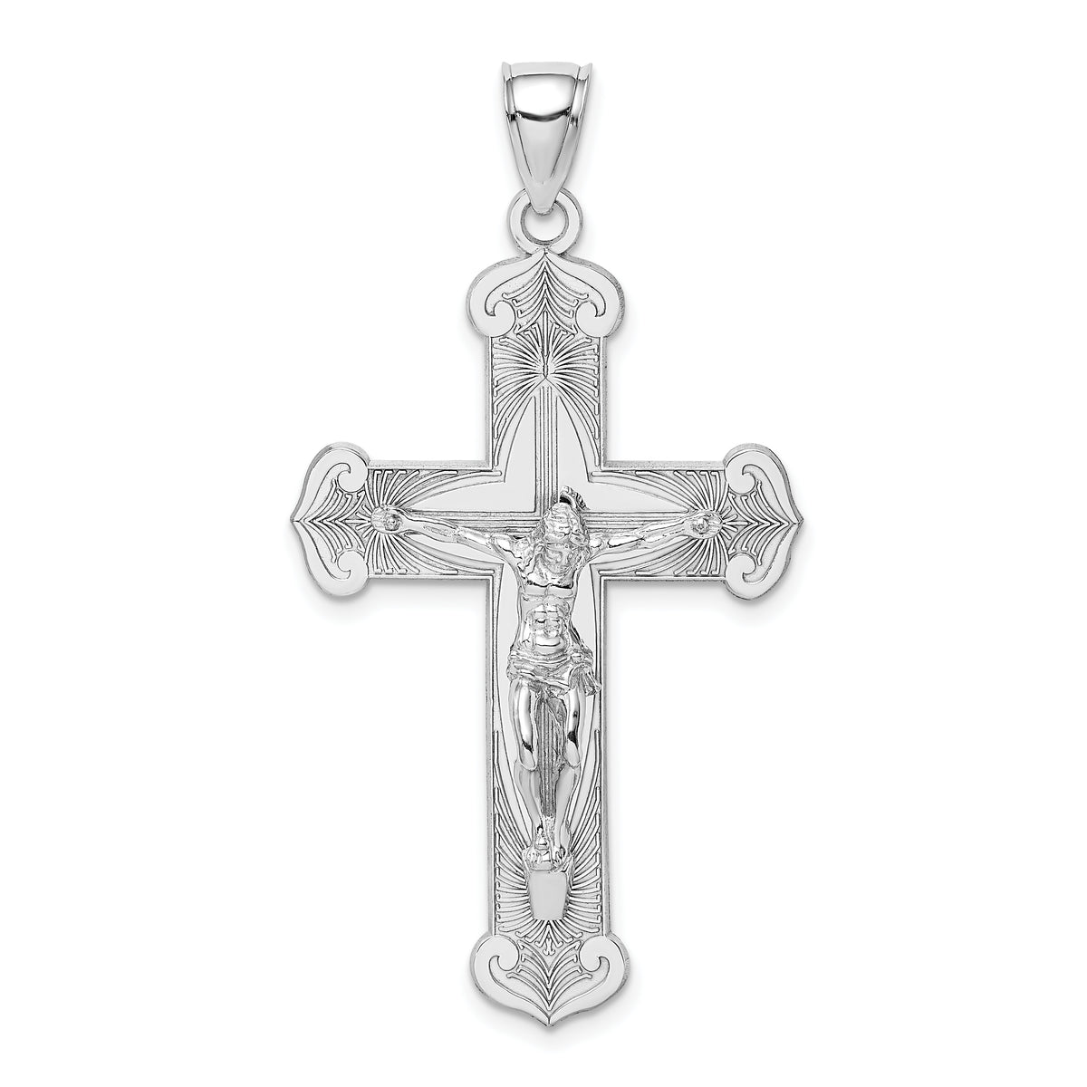 14K White Gold Crucifix Charm-K9584W