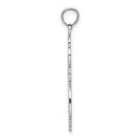 14K White Gold Beaded Cross Charm-K9585W