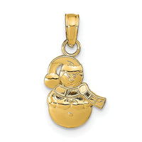 14K Snowman Pendant-K9587