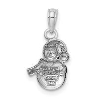 14K White Gold Snowman Charm-K9587W